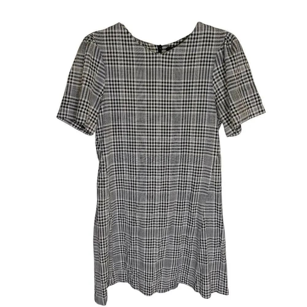 Zara Black & White Plaid Dress Women's Small